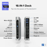 Plugable Technologies TBT4-UDZ laptop dock/port replicator Wired Thunderbolt 4 Silver