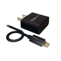 Digipower Wall Charger 2.4 Amp InstaSense 1 Port USB-A with Lightning MFI to USB-A Cable 5ft Black