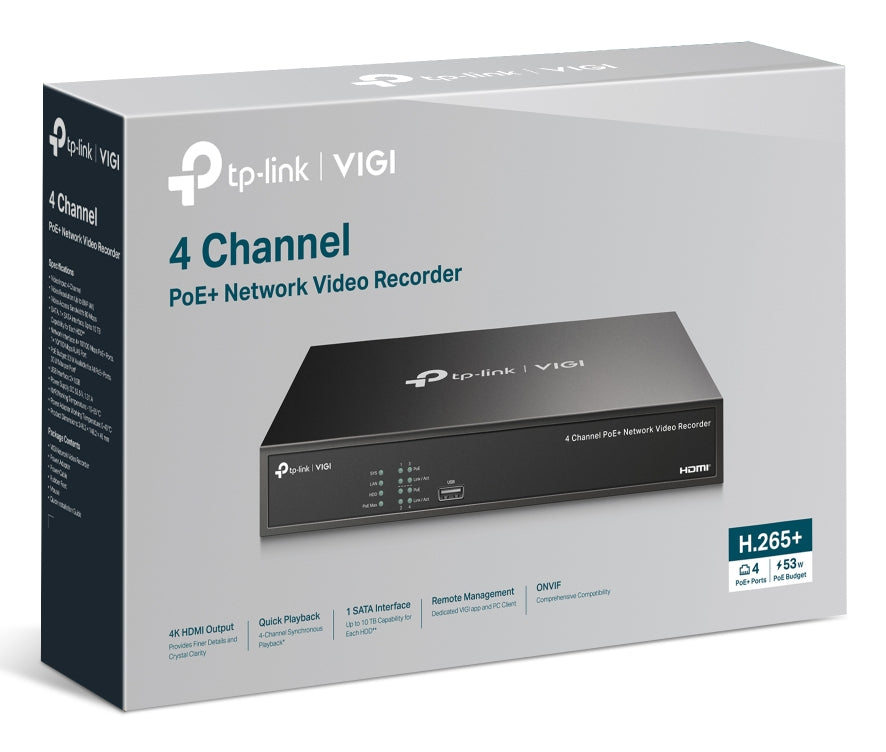 TP-Link VIGI NVR1004H-4P-2TB Black