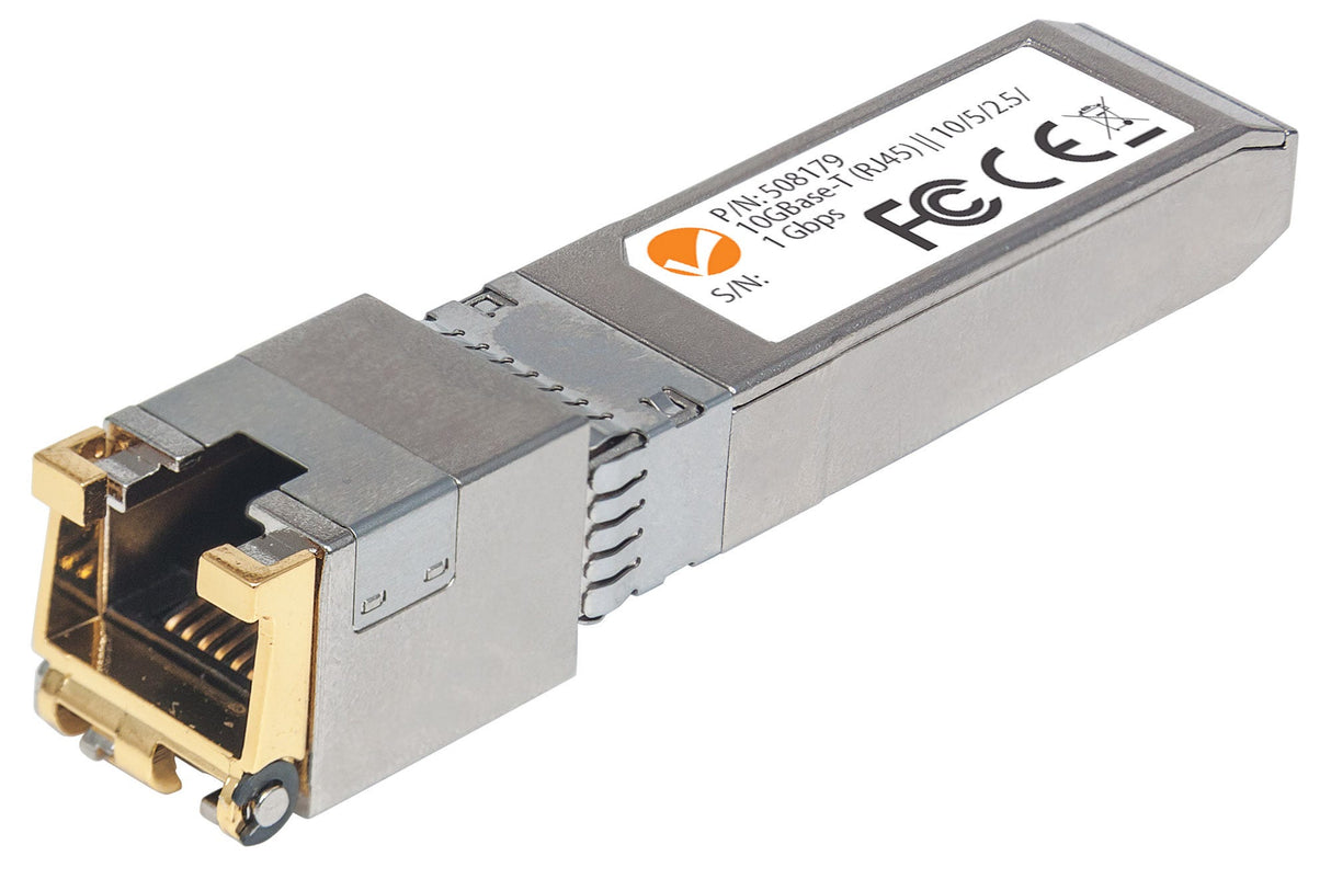 Intellinet Transceiver Module, 10 Gigabit Copper SFP+, 10GBase-T (RJ45) Port, 30m, up to 10 Gbps Data-Transfer Rate with Cat6a Cabling, Ethernet, Fiber/Fibre, MSA Compliant, Equivalent to Cisco MA-SFP-10G-T, Three Year Warranty