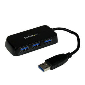 StarTech.com Portable 4 Port SuperSpeed Mini USB 3.0 Hub - 5Gbps - Black - TAA