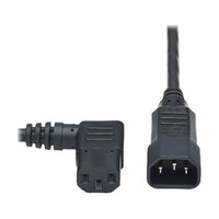 Tripp Lite Power Cord Extension C13 Left-Angle to C14 PDU 10A/250V 2ft Black
