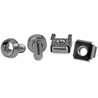 StarTech.com 50-Pack M6 12mm Screws, Square Hole Cage Nuts and Installation Tool, Hardware Mounting Kit for 19" or 10" Server Racks, Cabinets and Enclosures, Silver - TAA