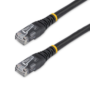 StarTech.com 8ft CAT6 Ethernet Cable - Black CAT 6 Gigabit Ethernet Wire -250MHz 100W PoE RJ45 UTP Molded Network/Patch Cord w/Strain Relief/ Individually Tested