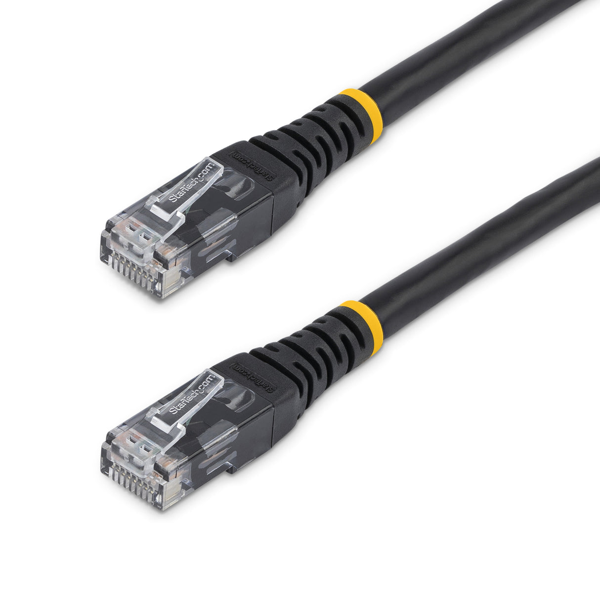 StarTech.com 25ft CAT6 Ethernet Cable - Black CAT 6 Gigabit Ethernet Wire -250MHz 100W PoE RJ45 UTP Molded Network/Patch Cord w/Strain Relief/ Individually Tested