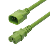 StarTech.com 6ft (1.8m) Heavy Duty PDU Power Cord, C14 to C15, 15A 250V, 14AWG, Green PDU Power Cable, C14 to C15 Heavy Gauge AC Power Cord, TAA Compliant, UL Listed
