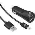 iEssentials Car Charger 2.4 Amp 2 Port with Micro Cable