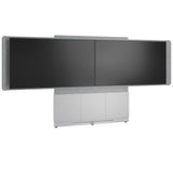 Middle Atlantic ForumTM Floor-to-Wall Mounted 66" (3 Bay) Display Stand for (2) 50" to 55" Displays, Light Colorway