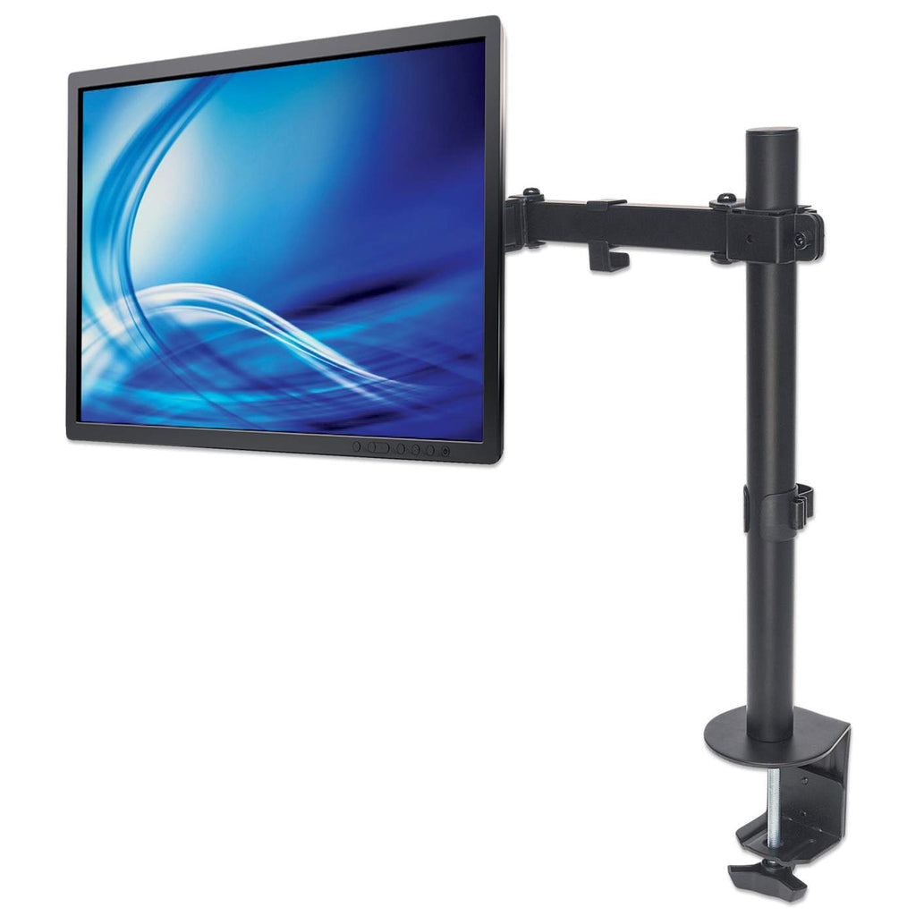 Manhattan Desk Mount for TV & Monitors (Full Motion), For screens 13" to 27", Clamp fitting to desk, VESA compatibility: 75x75mm and 100x100mm - check the dimensions of the four mounting holes on back of screen to ensure it fits, Max 8kg, Bracket...