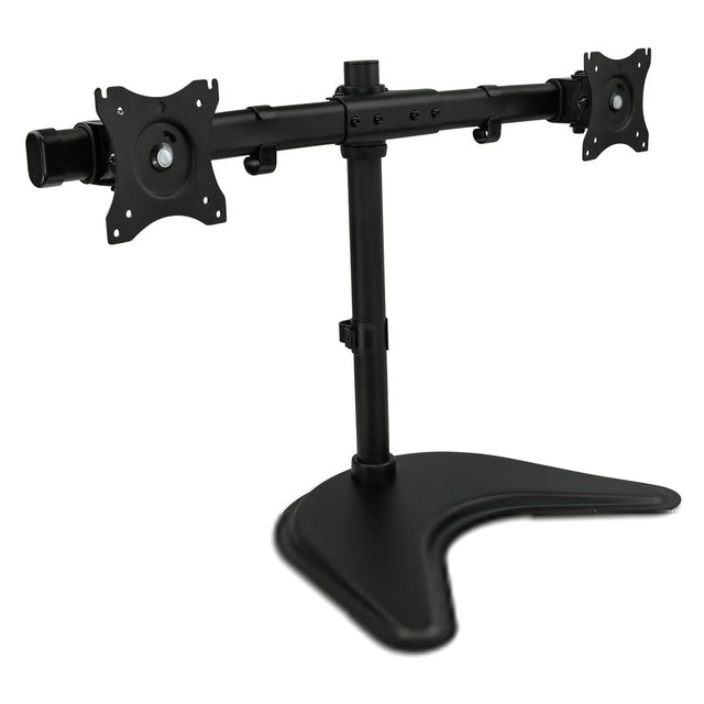 Mount-It! Dual Monitor Desk Stand up to 27 in 22 lbs per Arm VESA Swivel Rotate High Strength Steel - Black