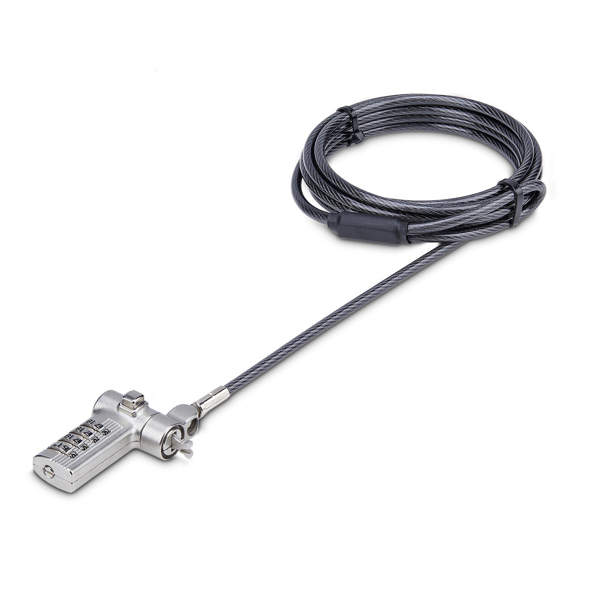 StarTech.com Universal Laptop Lock 6.6ft (2m), Security Cable For Notebook Compatible With Noble Wedge®/Nano/K-Slot; Keyless Combination Locking Cable, Anti-Theft Cut-Resistant Steel Cable - TAA