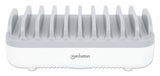 Manhattan Charging Station, 10x Ports: 3x USB-C (up to 18W PD) and 7x USB-A (up to 12W), 120W Total Output, White/Grey, Three Year Warranty