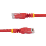 StarTech.com 1ft CAT6 Ethernet Cable - Red CAT 6 Gigabit Ethernet Wire -250MHz 100W PoE RJ45 UTP Molded Network/Patch Cord w/Strain Relief/ Individually Tested