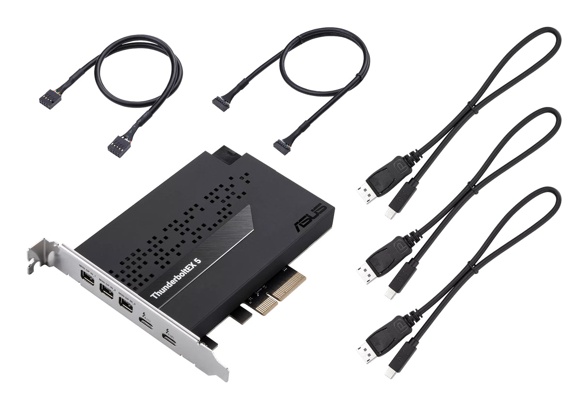 ASUS ThunderboltEX 5 interface cards/adapter Internal Mini DisplayPort, USB 2.0, PCIe, USB Type-C, Thunderbolt, VGA