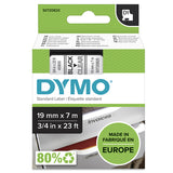 DYMO Authentic D1 Labels | Black Print on Clear Tape | 19 mm x 7 m | Self-Adhesive Labels for LabelManager Label Makers | Made in Europe