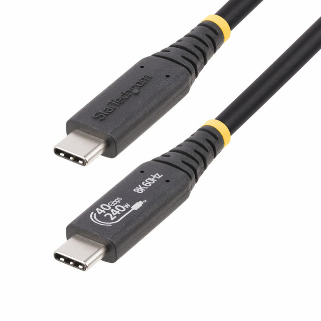 StarTech.com 1.6ft (50cm) USB4 Cable 40Gbps, 240W (5A) Power Delivery, 8K 120Hz / 4K 240Hz DP Alt Mode, USB-IF Certified USB-C Cable - Thunderbolt Compatible