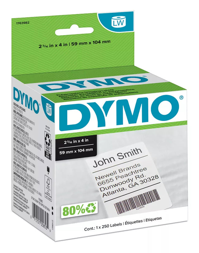 DYMO 1763982 printer label White Self-adhesive printer label