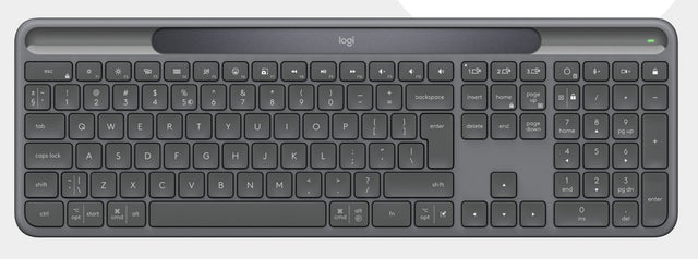 Logitech Signature Slim Solar+ K980 for Business keyboard Universal RF Wireless + Bluetooth QWERTY US English Graphite