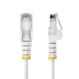 StarTech.com 6ft White Slim CAT6 Ethernet Cable, Snagless, 100W PoE, UTP, LSZH, 28AWG Pure Bare Copper Wire, Slim RJ45 Network Patch Cord w/Strain Reliefs, Individually Tested