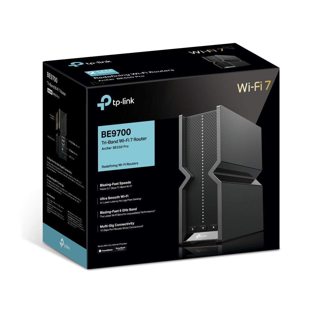 TP-Link BE9700 wireless router 2.5 Gigabit Ethernet Tri-band (2.4 GHz / 5 GHz / 6 GHz) Black