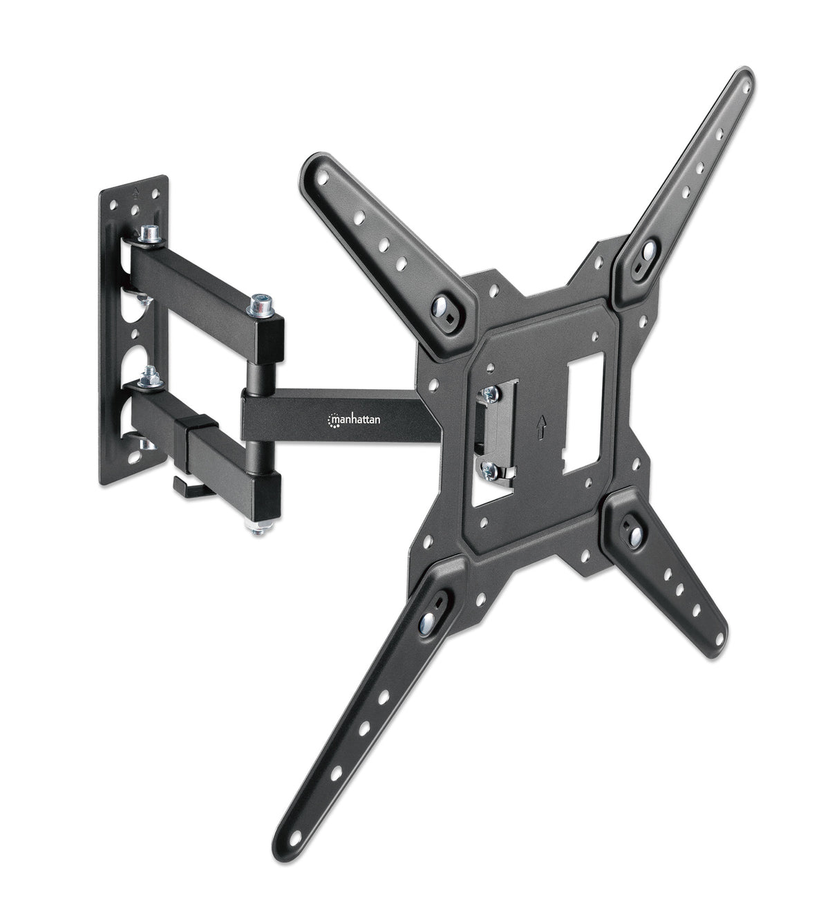 Manhattan Wall Mount for TV & Monitors (Full Motion), For screens 32" to 55", VESA compatibility: all between 100x100mm to 400x400mm - check the dimensions of the four mounting holes on back of screen to ensure it fits, Max 30kg, Black, Bracket