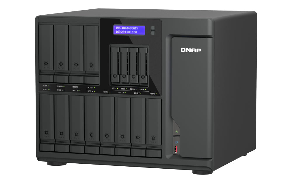 QNAP TVS-AIH1688ATX-U7-32G NAS/storage server Tower 32 GB DDR5 0 TB QuTS hero Black