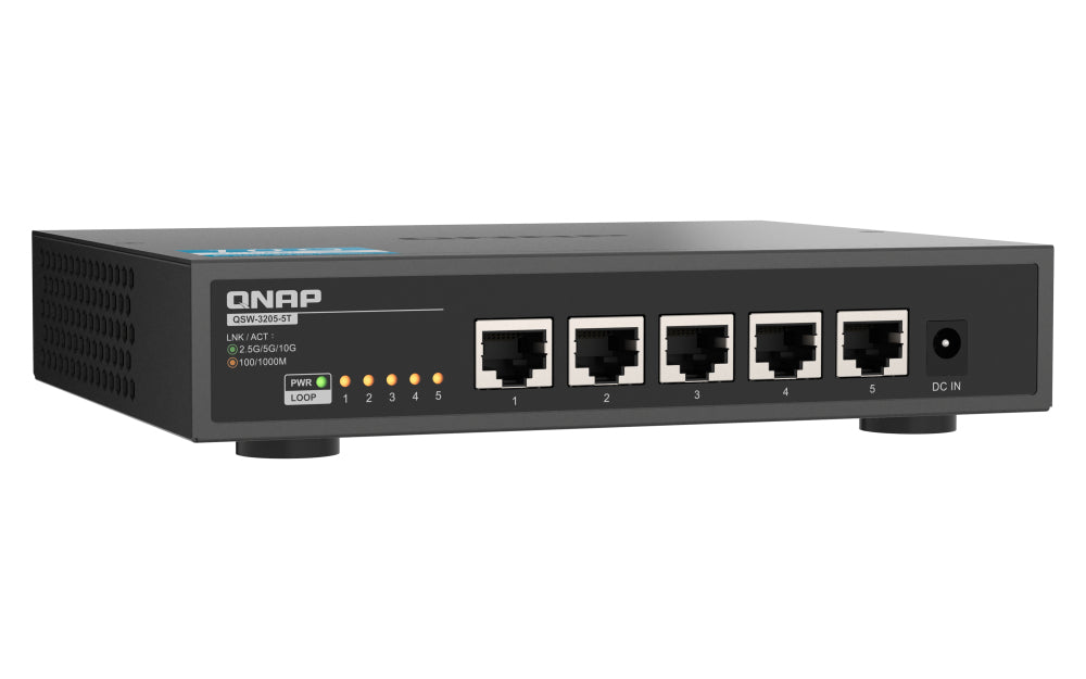 QNAP QSW-3205-5T network switch Unmanaged 10G Ethernet (100/1000/10000) Desktop Black