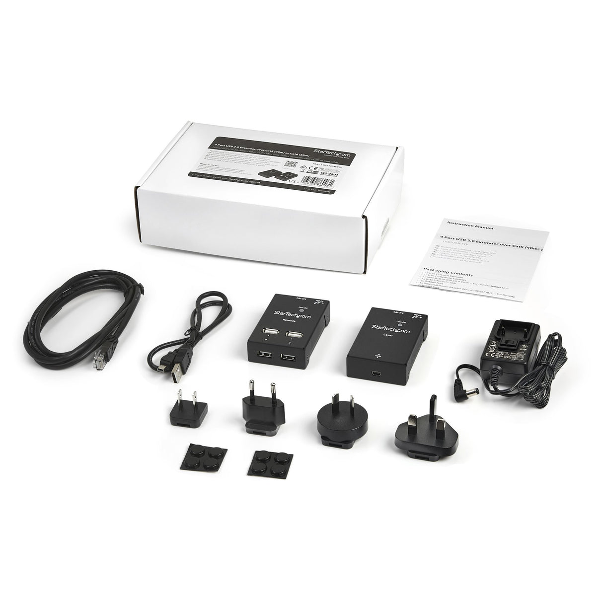 StarTech.com 4-Port USB 2.0-Over-Cat5-or-Cat6 Extender - 130ft (40m) - TAA