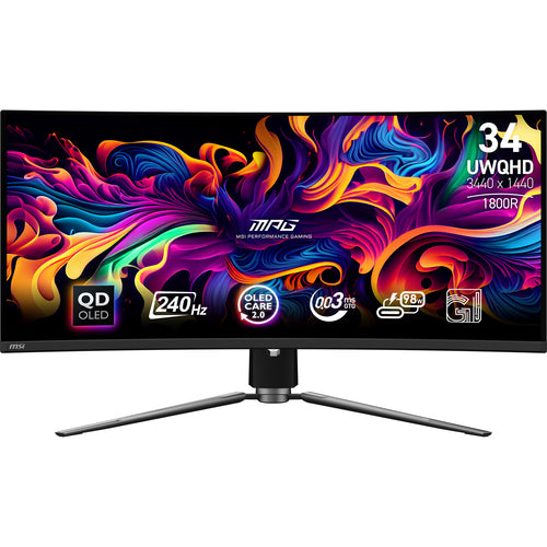 MSI MPG 341CQPX QD-OLED computer monitor 86.4 cm (34") 3440 x 1440 pixels UltraWide Quad HD Black