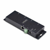 StarTech.com 4-Port Serial to Ethernet Adapter, IP Serial Device Server For Remote RS232 Devices, Wall/DIN Rail Mountable, Metal Housing, RJ45 LAN to DB9 Serial Converter, TAA