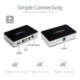 StarTech.com USB 3.0 Video Capture Device - HDMI / DVI / VGA / Component HD Video Recorder - 1080p 60fps - TAA