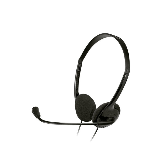 Klipxtreme Headset Sekual Stereo USB with Boom Mic Omnidirectional Inline Vol Control - Black