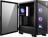 MSI MPG VELOX 100R Mid Tower Gaming Computer Case 'Black, 4x 120mm ARGB Fans, 1-6 ARGB Hub, ARGB light strip, USB Type-C, Tempered Glass, Center, E-ATX, ATX, mATX, mini-ITX'