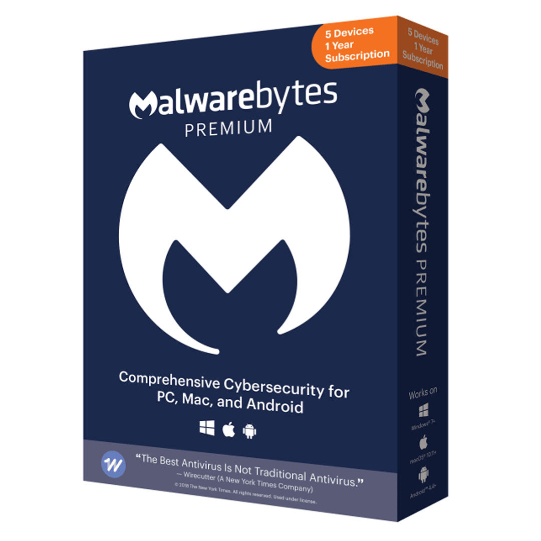 Malwarebytes Premium 5-Device 1-Year BIL PC/MAC/Android/iOS