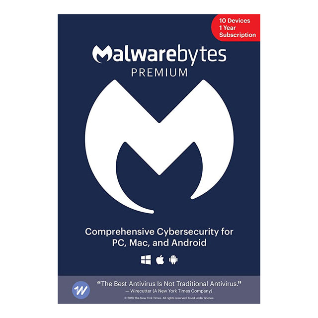 Malwarebytes Premium 10-Device 1-Year BIL PC/MAC/Android/iOS