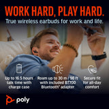 HP Poly Voyager Free 60+M UC Carbon Black Earbuds +BT700 USB-C Adapter +Touchscreen Charge Case