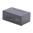 StarTech.com 2-Port Dual-Monitor DisplayPort KVM Switch, 4K 60Hz, 2x USB 5Gbps Hub Ports, 2x USB 2.0 HID Ports, Hotkey and Push-Button Switching, TAA Compliant - 3.5mm Audio, HDCP