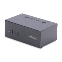 StarTech.com 2-Port Dual-Monitor DisplayPort KVM Switch, 4K 60Hz, 2x USB 5Gbps Hub Ports, 2x USB 2.0 HID Ports, Hotkey and Push-Button Switching, TAA Compliant - 3.5mm Audio, HDCP