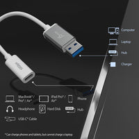 j5create JUCX35 USB cable 0.1 m USB C USB A 10 Gbit/s White
