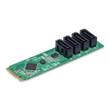 StarTech.com 4-Port M.2 to SATA Adapter Card, M.2 PCIe 3.0 to SATA HDD/SSD Expansion Card, ASM1064 Chipset, M.2 NVMe to 4x HDD/SSD for Windows/macOS/Linux, TAA