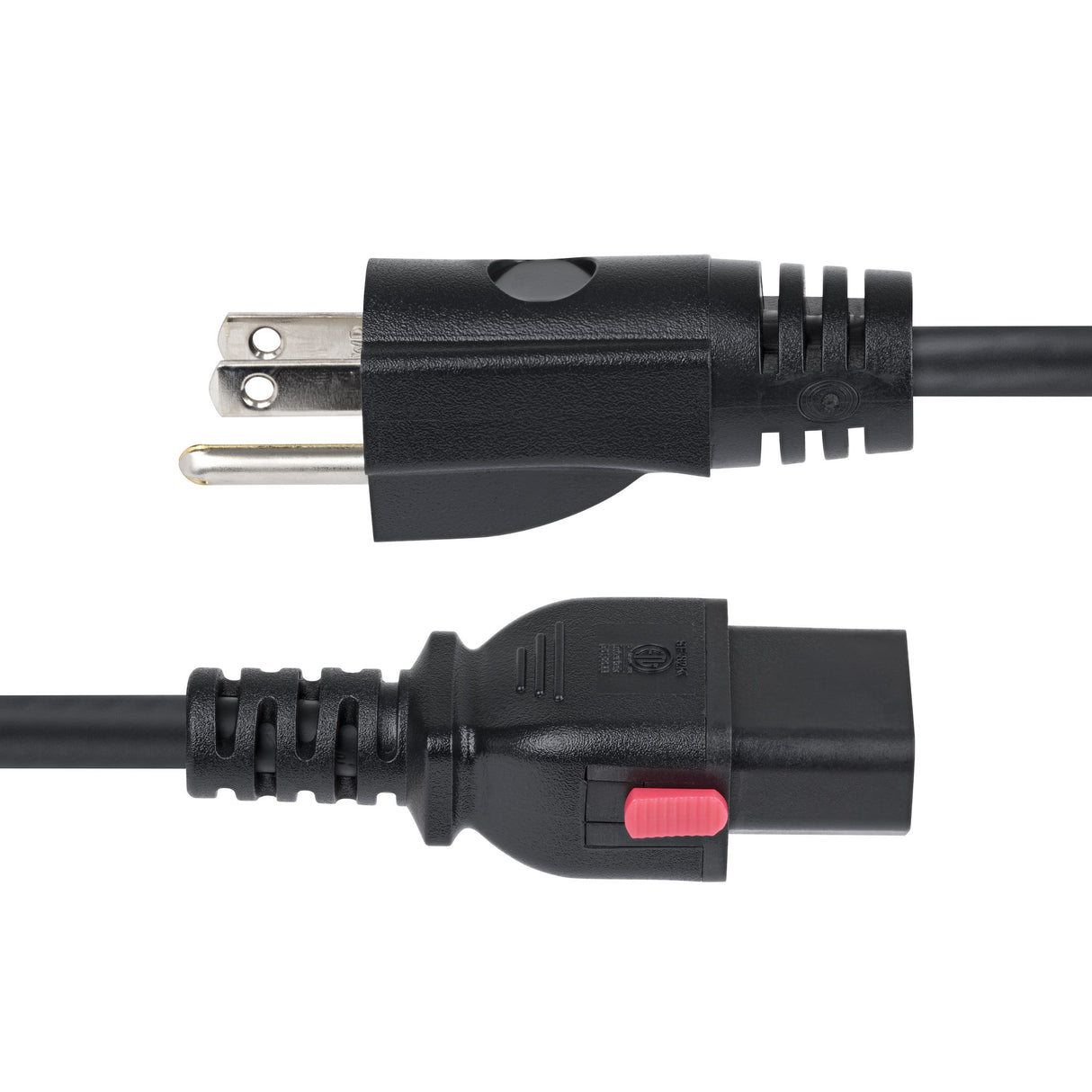 StarTech.com 10ft (3m) Computer Power Cord, NEMA 5-15P to Locking C13 AC Power Cable, 125V 10A, 18AWG, Replacement Computer/Monitor Power Cord, ETL Listed