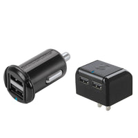 Scosche Wall & Car Charger Combo Kit Revive 2.4 Amp Kit includes 1 Wall Charger & 1 Car Charger Black 2 Port USB-A Each