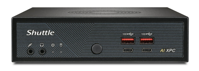 Shuttle Slim AI PC DN11H9 Intel Core Ultra 9 185H, Intel Arc graphics, 2xHDMI, 2x DP, 4x 2.5 Gbit LAN, VESA, 24/7 permanent operation