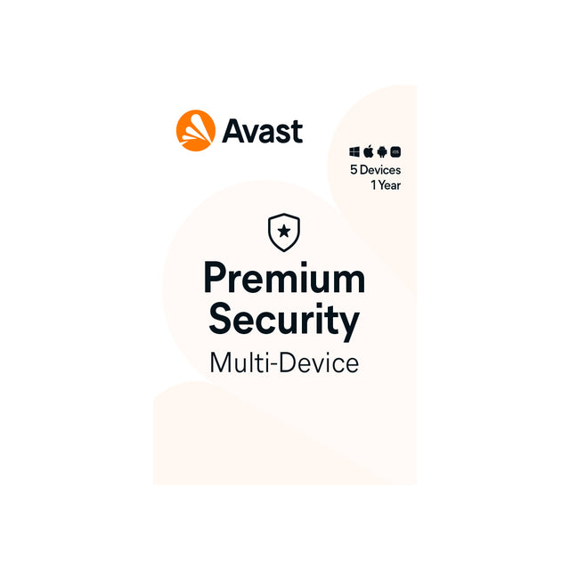 Avast Premium Security 5-Device 1-Year ESD (DOWNLOAD CODE) PC/Mac/Android/iOS
