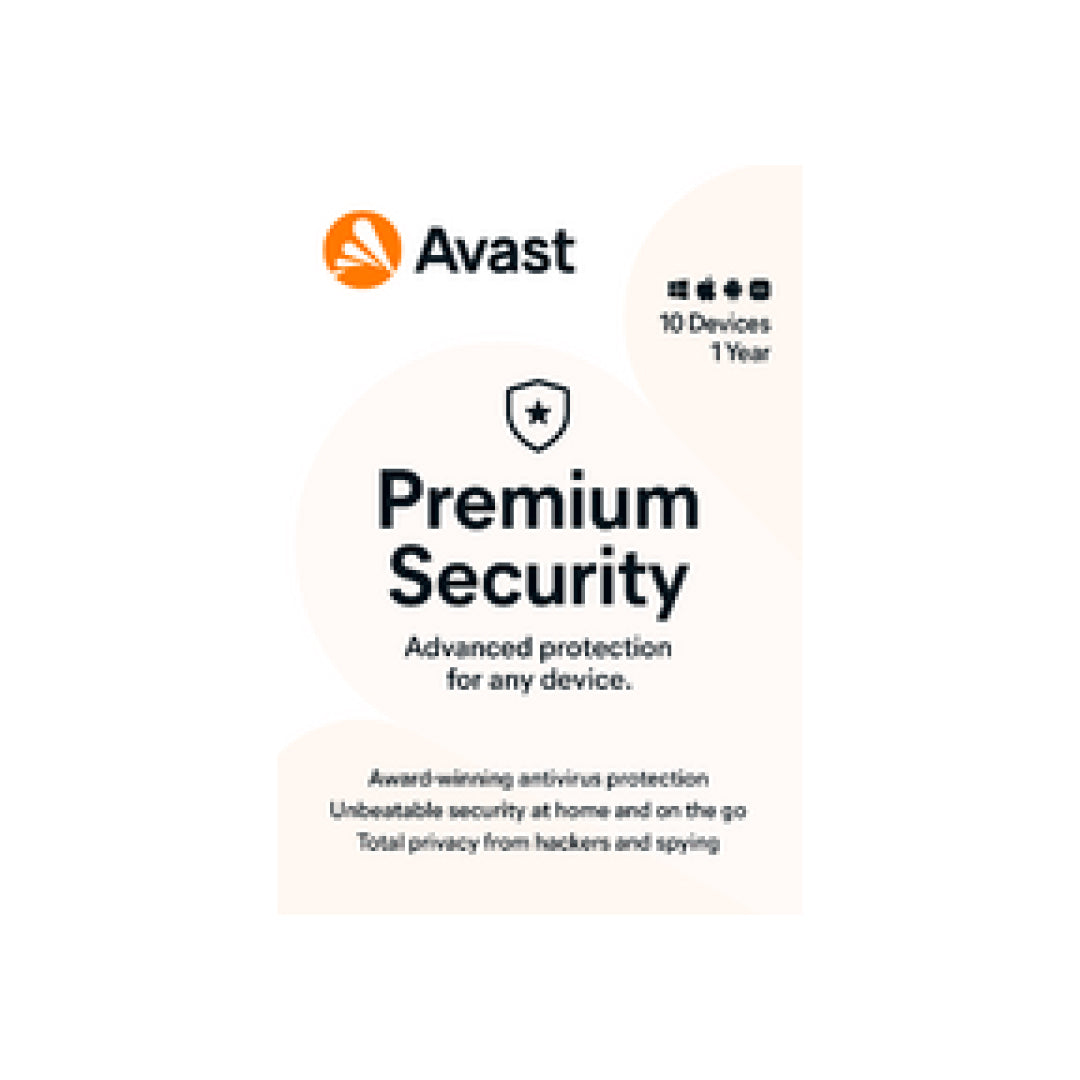 Avast Premium Security 10-Device 1-Year ESD (DOWNLOAD CODE) PC/Mac/Android/iOS
