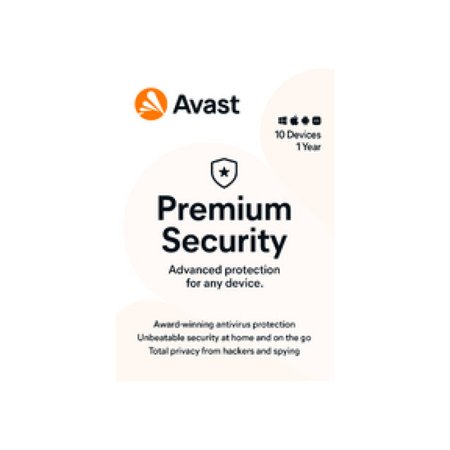 Avast Premium Security 10-Device 1-Year ESD (DOWNLOAD CODE) PC/Mac/Android/iOS