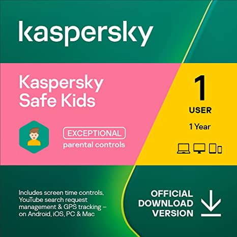 Kaspersky Safe Kids 1-Device 1-Year ESD (DOWNLOAD CODE) PC/Mac/Android/iOS