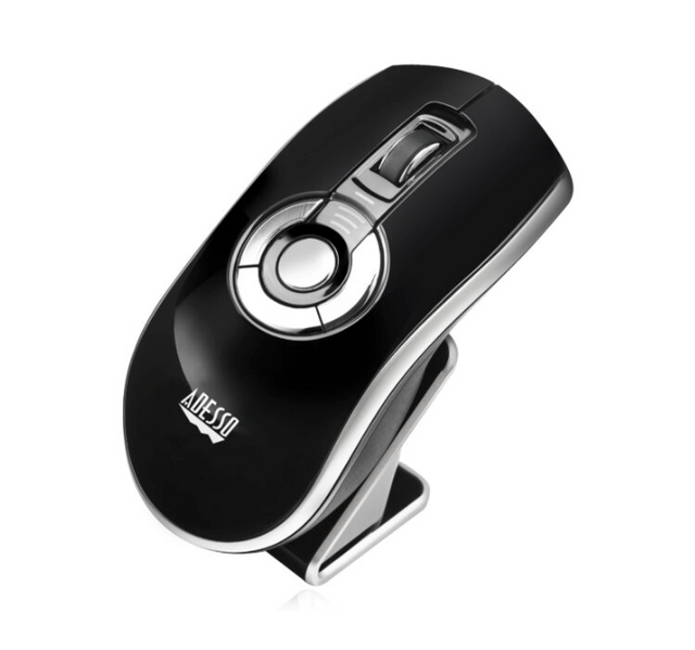 Adesso Air Mouse Wireless iMouse P20 Elite USB 2.4Ghz Dongle with MotionTools 3 Software for Presentations Mouse/Wireless Presenter PC/Mac - Black & Silver