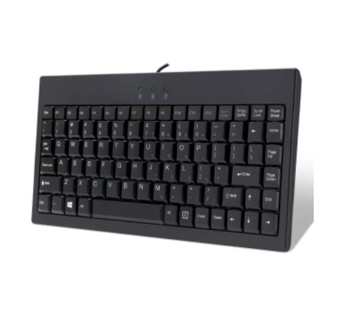 Adesso Keyboard EasyTouch Wired Mini Less than 12in Wide with PS/2 Adapter PC/Mac - Black