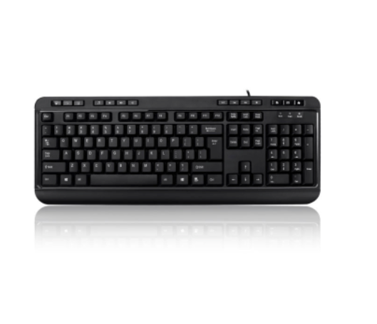 Adesso Keyboard Wired Multimedia with 3 Port USB Hub PC/Mac - Black